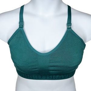 Kindred Bravely Sublime Pumping Nursing Bra sz L * Green Postpartum Racerback